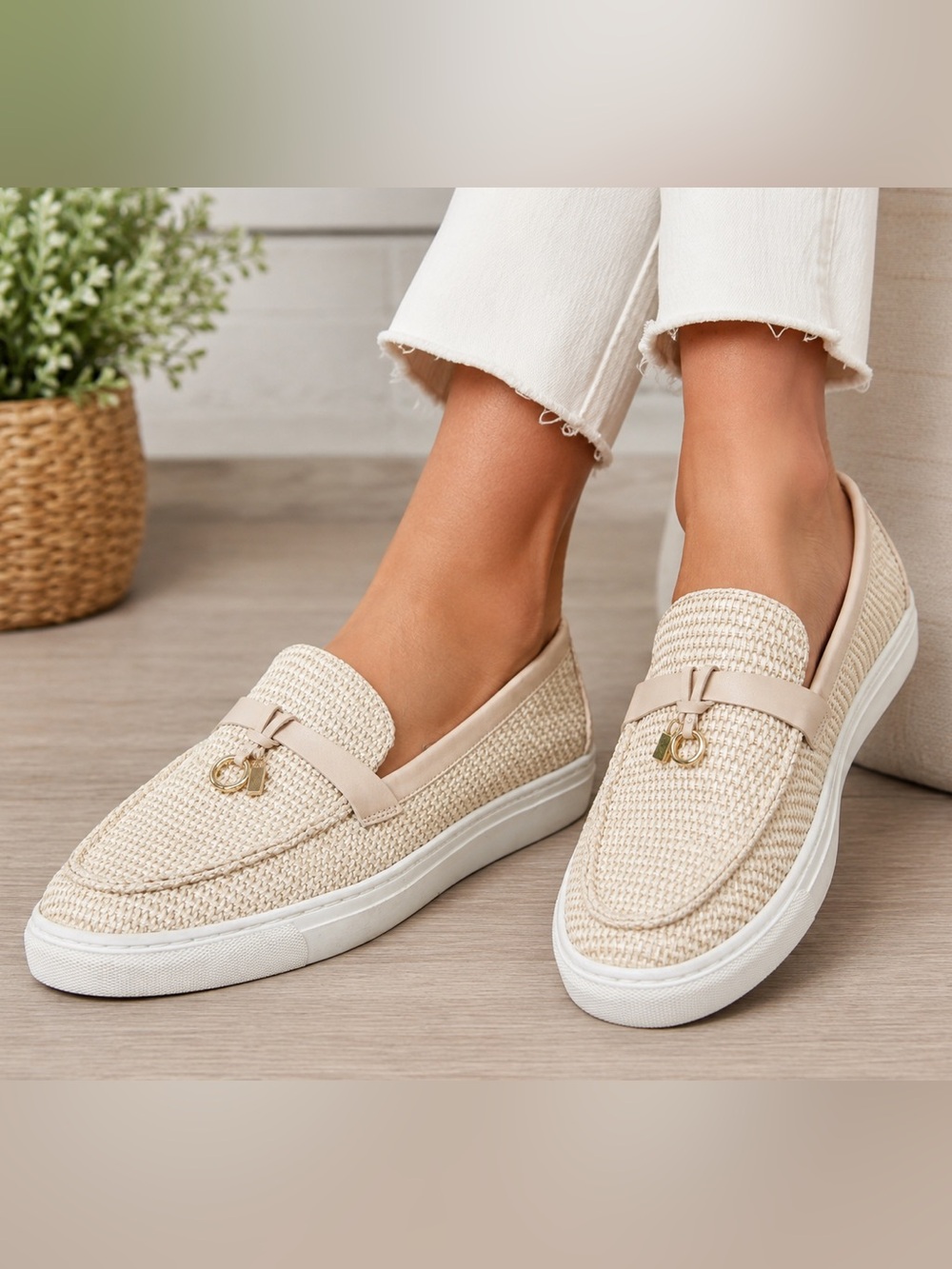Steven New York Kiana Raffia Platform Loafers Women’s 9.5M Natural Woven Comfy